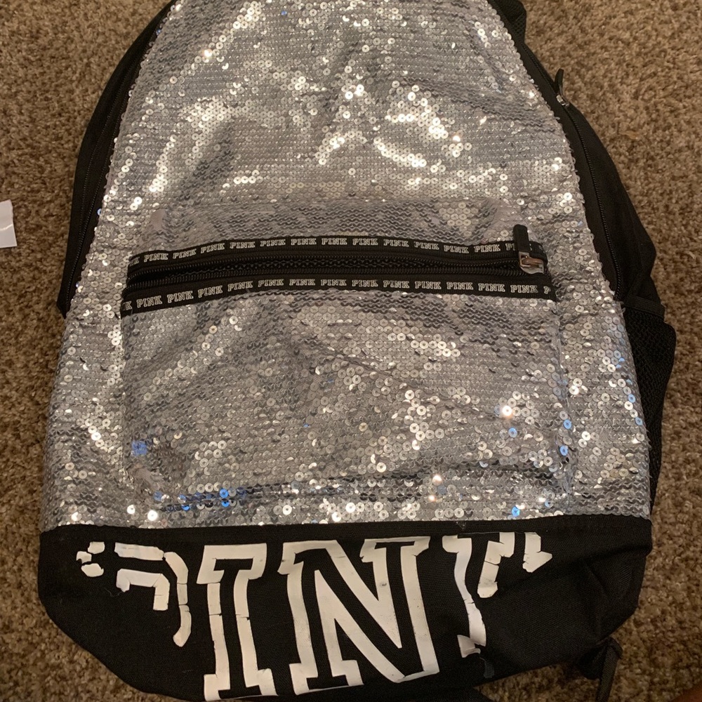 A pink book bag